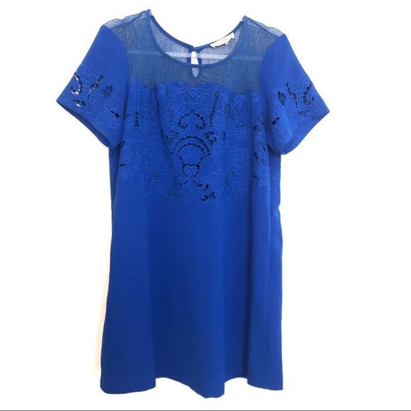 Altar’d State Cobalt Blue Lace Shift Dress Size L - Picture 1 of 3